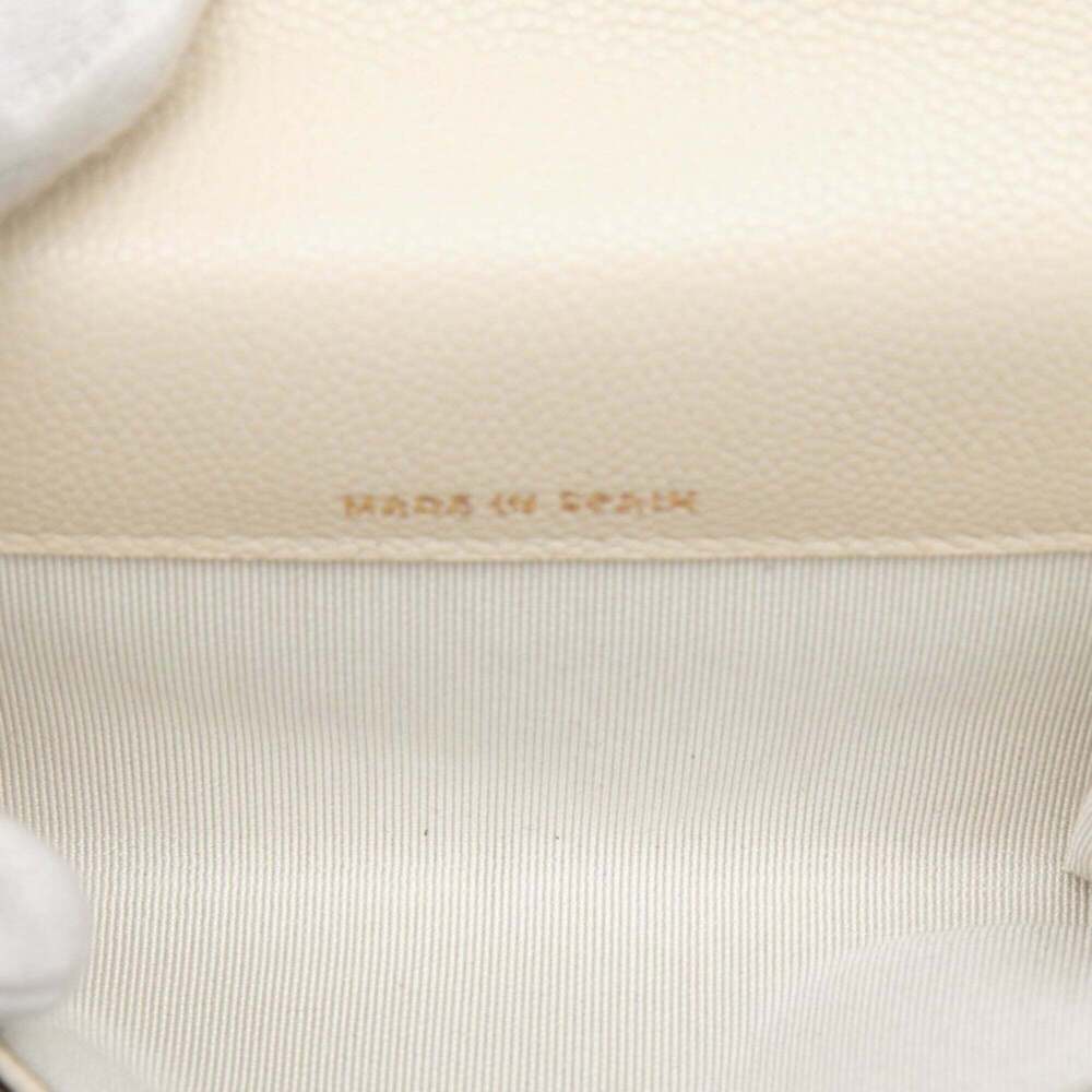 CHANEL White Caviar Leather Logo Wallet - Picture 4 of 7